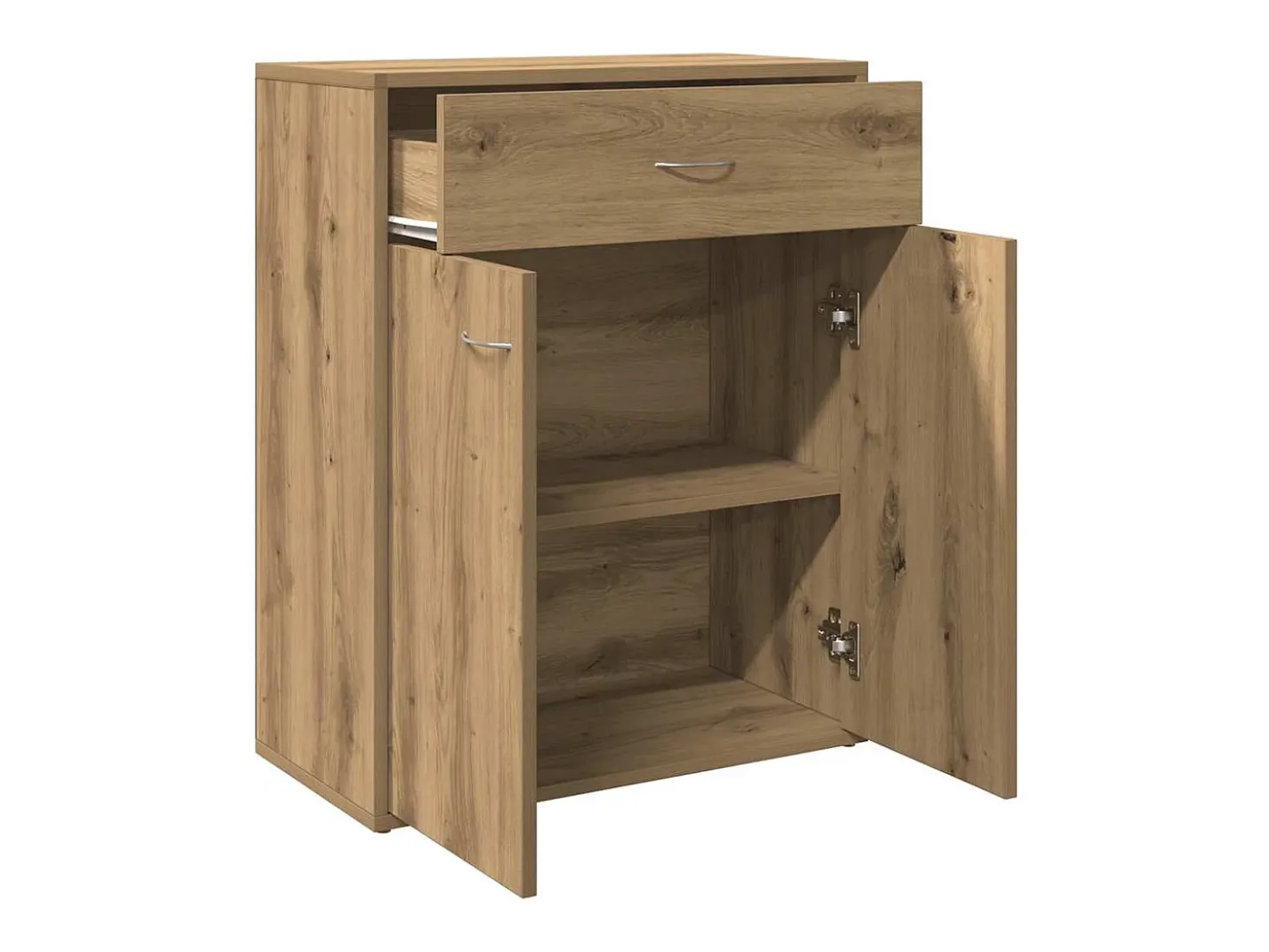 Aparador de roble artesanal 60x30x75 cm madera de ingeniería