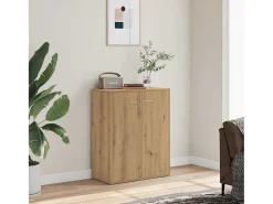 Aparador de roble artesanal 60x30x75 cm madera de ingeniería