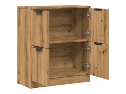 Aparador de roble artesanal 60x30x70 cm madera de ingeniería
