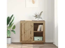 Aparador de roble hecho a mano 40 x 80 x 75 cm Madera de ingeniería