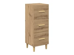 Aparador de roble hecho a mano 34,5 x 34 x 90 cm Madera de ingeniería
