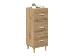 Aparador de roble hecho a mano 34,5 x 34 x 90 cm Madera de ingeniería