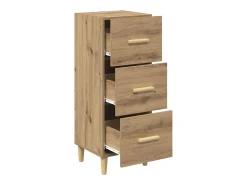 Aparador de roble hecho a mano 34,5 x 34 x 90 cm Madera de ingeniería