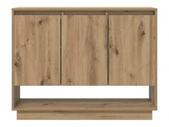 Aparador de roble hecho a mano 97 x 29 x 75 cm Madera de ingeniería