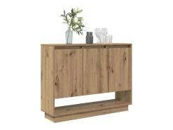 Aparador de roble hecho a mano 97 x 29 x 75 cm Madera de ingeniería