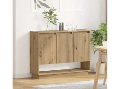 Aparador de roble hecho a mano 97 x 29 x 75 cm Madera de ingeniería