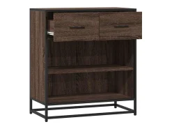 Aparador de roble marrón 68x35x76 cm madera de ingeniería