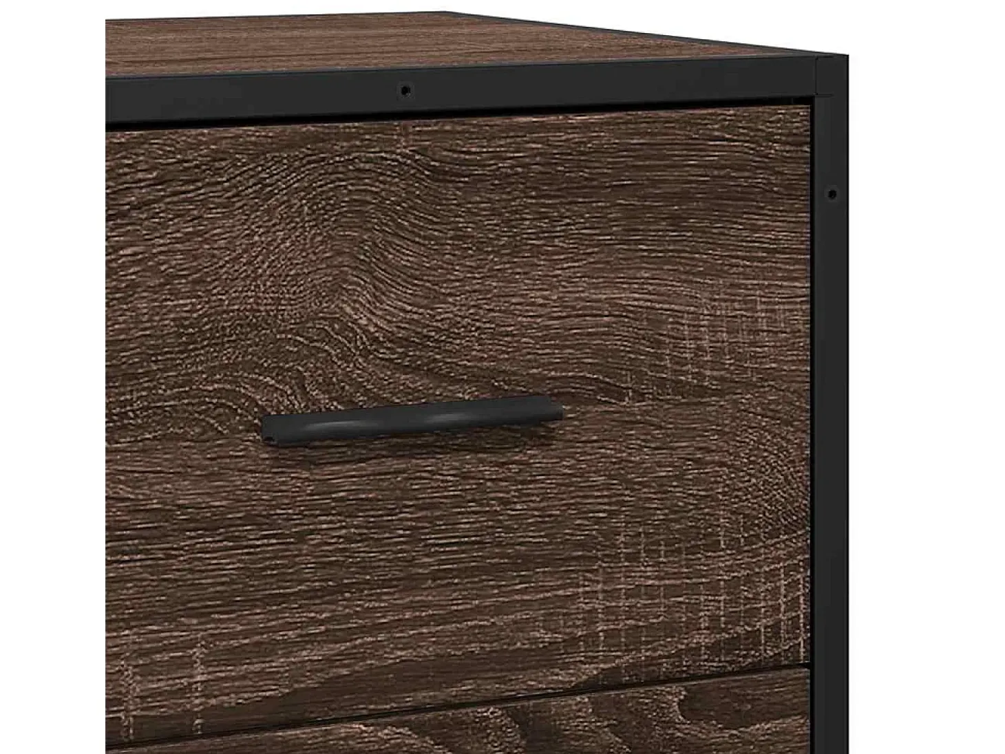 Aparador de roble marrón 68x35x76 cm madera de ingeniería