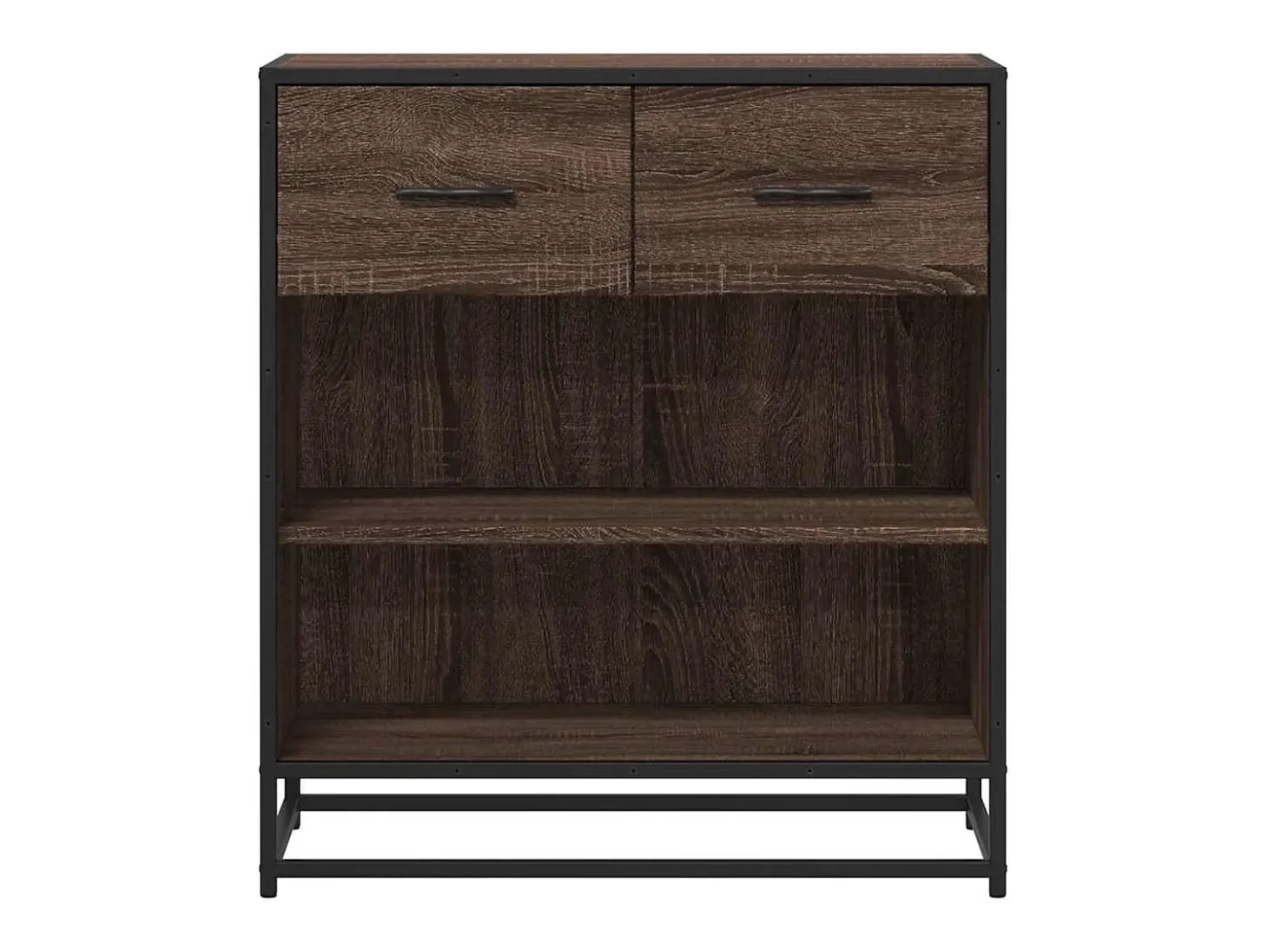 Aparador de roble marrón 68x35x76 cm madera de ingeniería