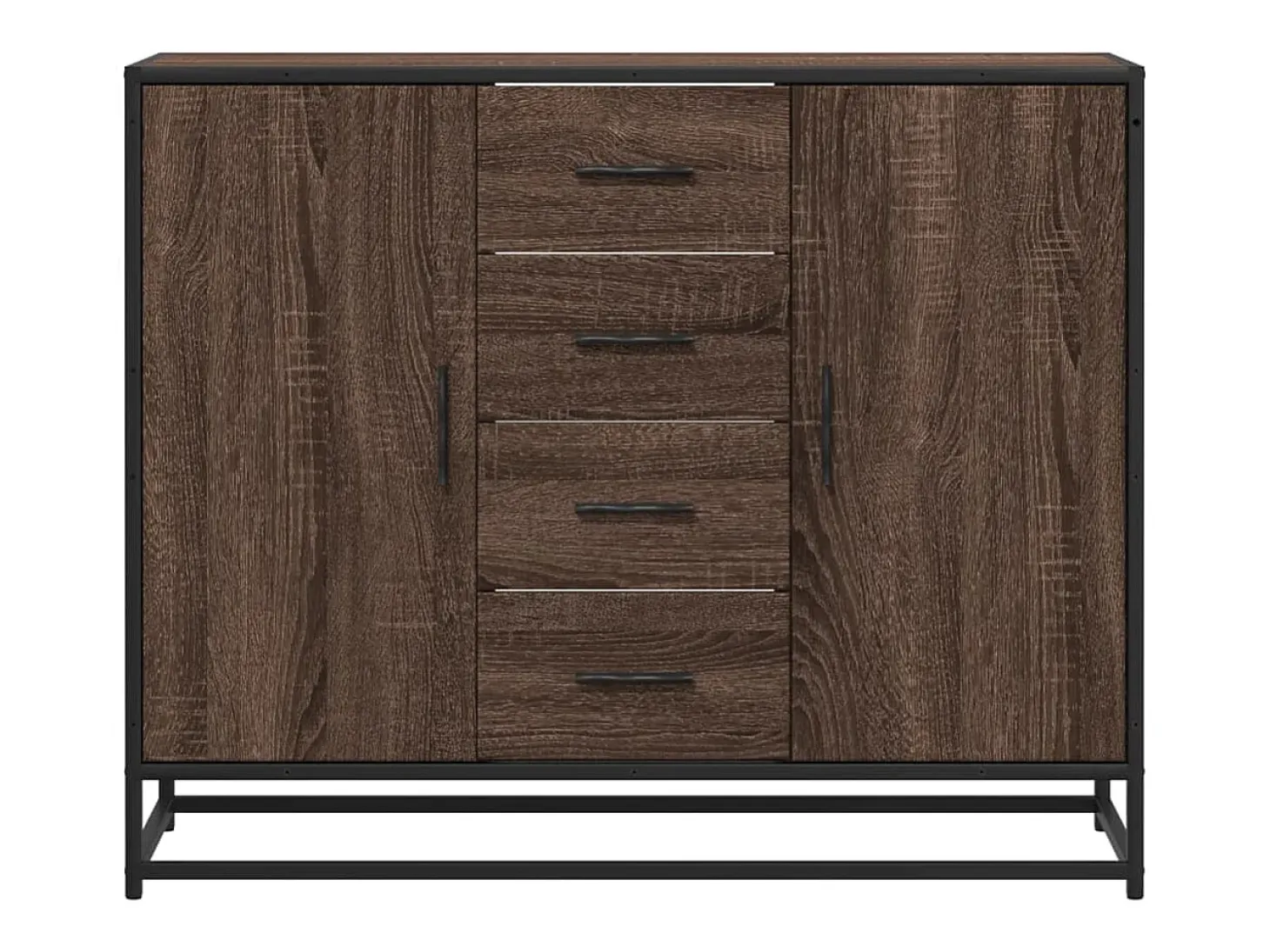 Aparador de roble marrón 92x35x76 cm Madera de ingeniería