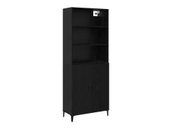 Aparador de roble negro 69,5 x 32,5 x 180 cm Madera de ingeniería