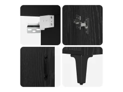 Aparador de roble negro 69,5 x 32,5 x 180 cm Madera de ingeniería