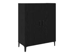 Aparador de roble negro 69,5 x 32,5 x 180 cm Madera de ingeniería