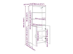 Aparador de roble negro 69,5 x 32,5 x 180 cm Madera de ingeniería