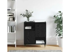 Aparador de roble negro 60 x 35 x 70 cm Madera de ingeniería