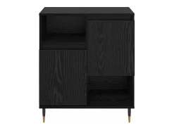 Aparador de roble negro 60 x 35 x 70 cm Madera de ingeniería
