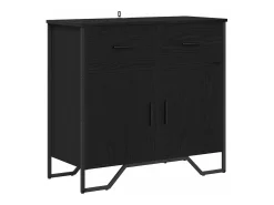 Aparador de roble negro 79,5 x 35,5 x 74,5 cm Madera de ingeniería