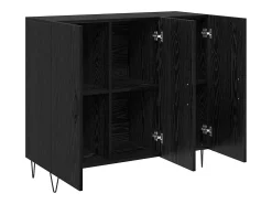 Aparador de roble negro 90 x 34 x 80 cm Madera de ingeniería