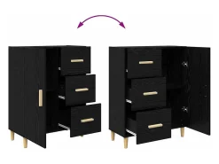 Aparador de roble negro 34 x 69,5 x 90 cm Madera de ingeniería