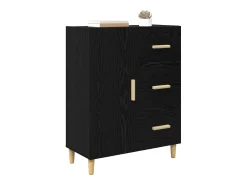 Aparador de roble negro 34 x 69,5 x 90 cm Madera de ingeniería