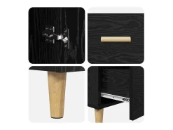 Aparador de roble negro 34 x 69,5 x 90 cm Madera de ingeniería