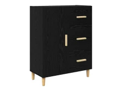 Aparador de roble negro 34 x 69,5 x 90 cm Madera de ingeniería