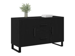 Aparador de roble negro 100x36x60 cm Madera de ingeniería