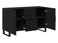 Aparador de roble negro 100x36x60 cm Madera de ingeniería