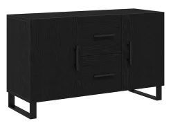 Aparador de roble negro 100x36x60 cm Madera de ingeniería