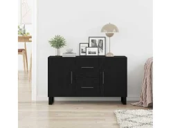 Aparador de roble negro 100x36x60 cm Madera de ingeniería