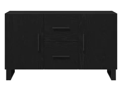 Aparador de roble negro 100x36x60 cm Madera de ingeniería