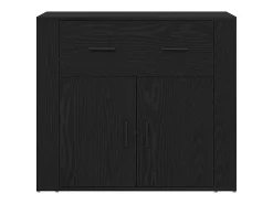 Aparador de roble negro 80x33x70 cm Madera de ingeniería