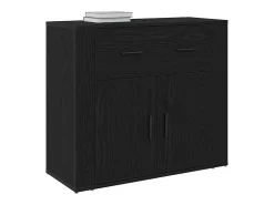 Aparador de roble negro 80x33x70 cm Madera de ingeniería