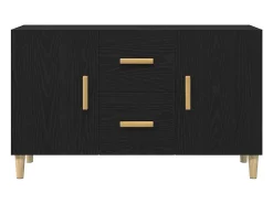 Aparador de roble negro 100x36x60 cm madera de ingeniería
