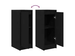 Aparador de roble negro 29,5x34x76 cm madera de ingeniería