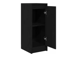 Aparador de roble negro 29,5x34x76 cm madera de ingeniería