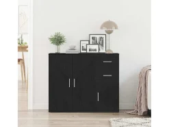 Aparador de roble negro 91x29,5x75 cm madera de ingeniería