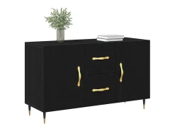 Aparador de roble negro 100x36x60 cm Madera de ingeniería