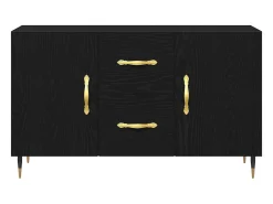 Aparador de roble negro 100x36x60 cm Madera de ingeniería