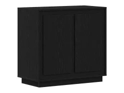 Aparador de roble negro 80x34x75 cm Madera de ingeniería
