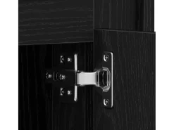 Aparador de roble negro 80x34x75 cm Madera de ingeniería