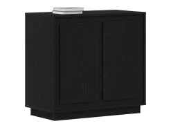Aparador de roble negro 80x34x75 cm Madera de ingeniería