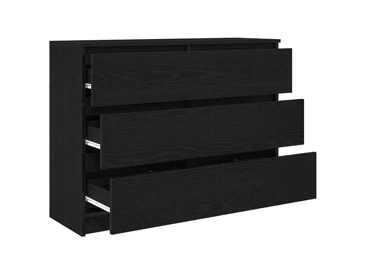 Aparador de roble negro 100x35x76 cm madera de ingeniería