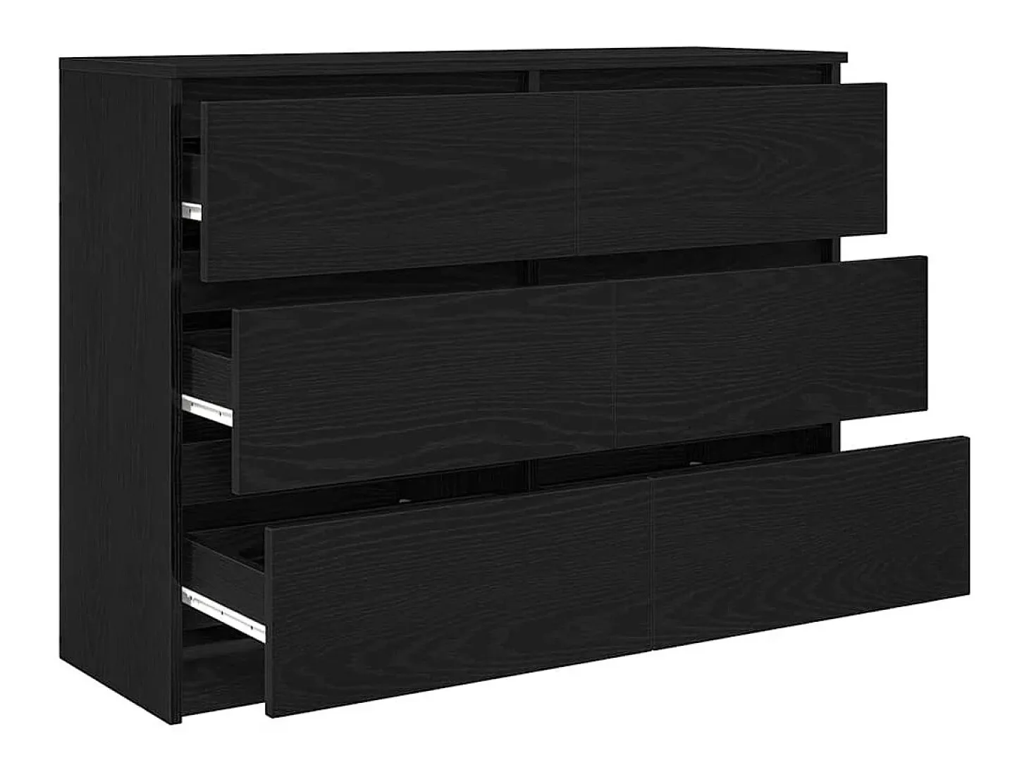 Aparador de roble negro 100x35x76 cm madera de ingeniería