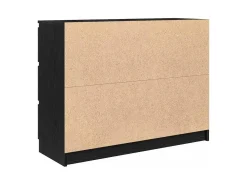 Aparador de roble negro 100x35x76 cm madera de ingeniería