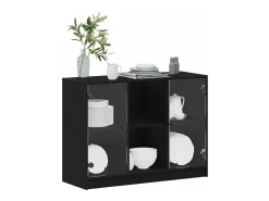 Aparador de roble negro 102x37x75,5 cm Aglomerado