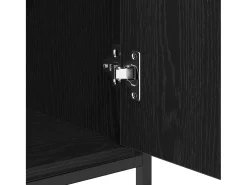 Aparador de roble negro 69x35x80 cm Madera de ingeniería y acero