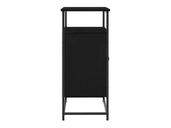 Aparador de roble negro 69x35x80 cm Madera de ingeniería y acero