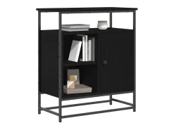 Aparador de roble negro 69x35x80 cm Madera de ingeniería y acero