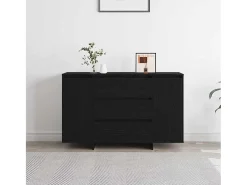 Aparador de roble negro 120x41x75 cm Madera de ingeniería